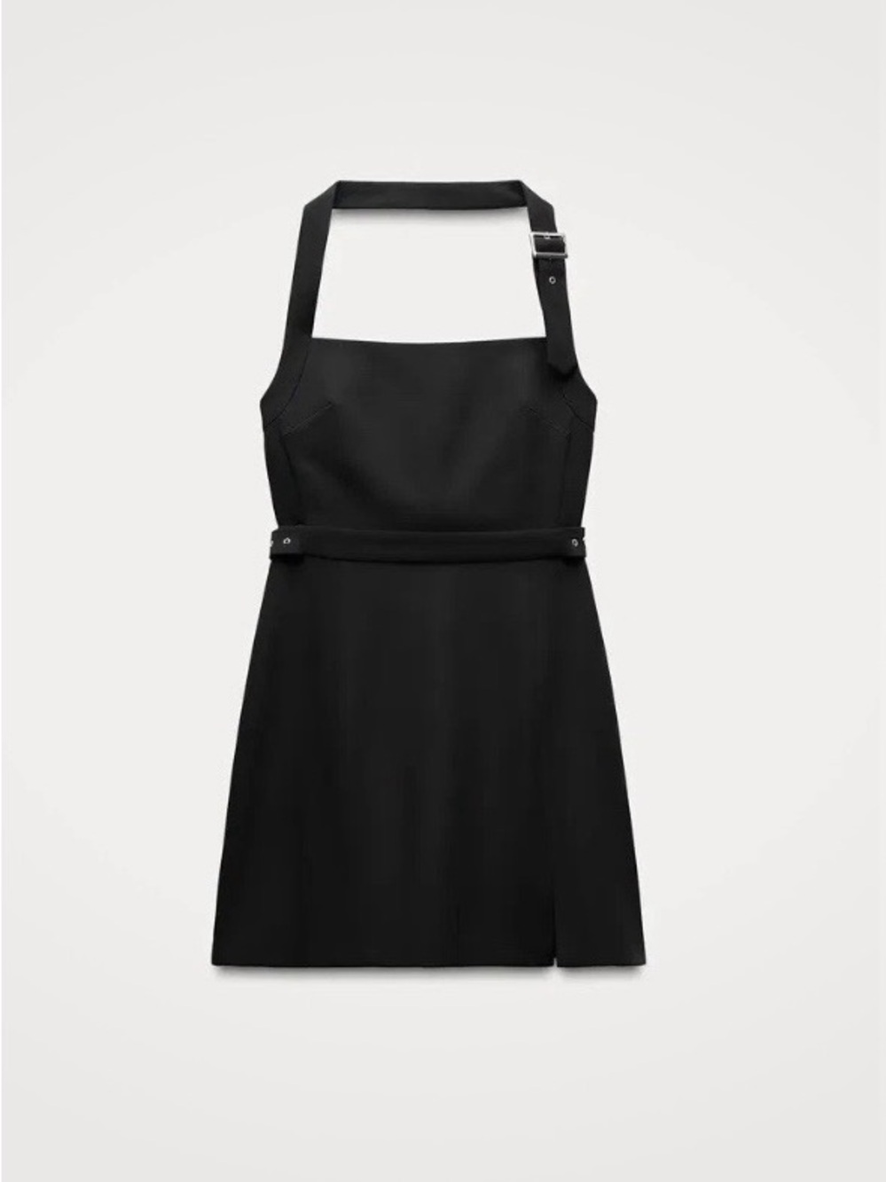 Zara Black Mini Dress with Buckle Straps size S